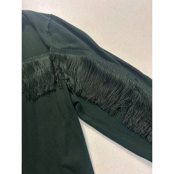 Ted Baker London Aniebal Dark Green Fringe Sweater Crew Neck size 5 XL - Picture 6 of 6